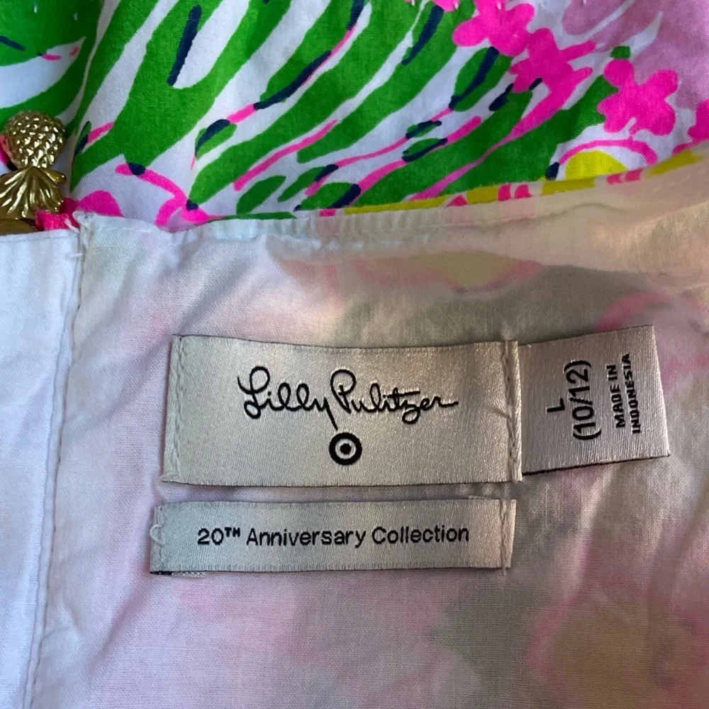 Lilly Pulitzer X Target Floral Shift Dress Pink/Green/Blue Sleeveless SZ Kids L